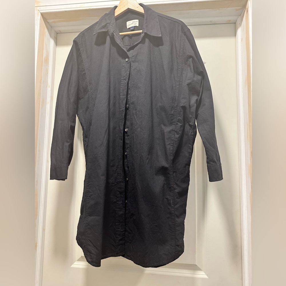 Black shirt dress with pockets